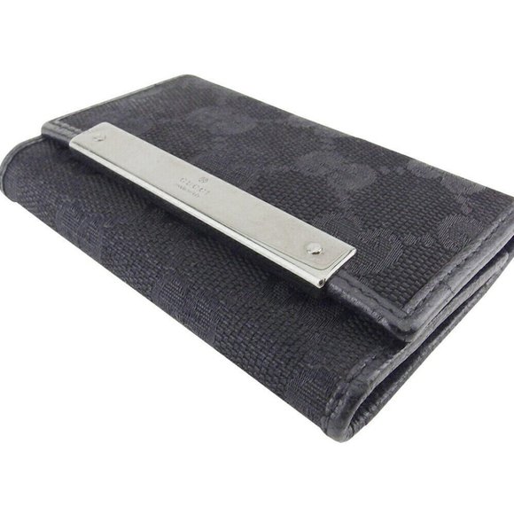 GUCCI Key Case GG Canvas Canvas x Leather Authentic - Picture 3 of 10